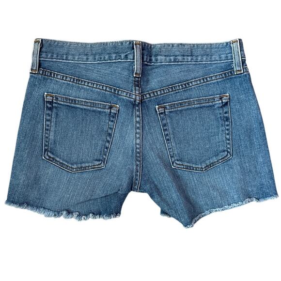 J. Crew‎ Indigo Denim Frayed Hem Low-Rise Preppy Shorts Size 24 - Picture 4 of 8